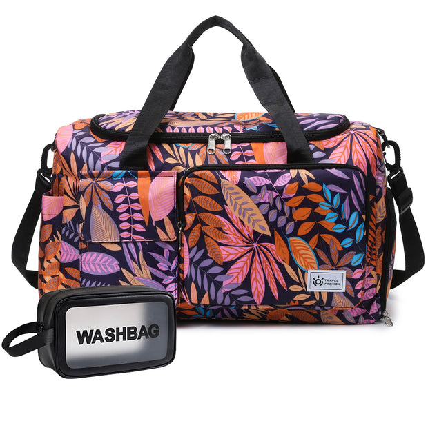 Small Gym Bag for Women, Travel Duffle Bag Carry On Weekender Bag with Shoe Compartment