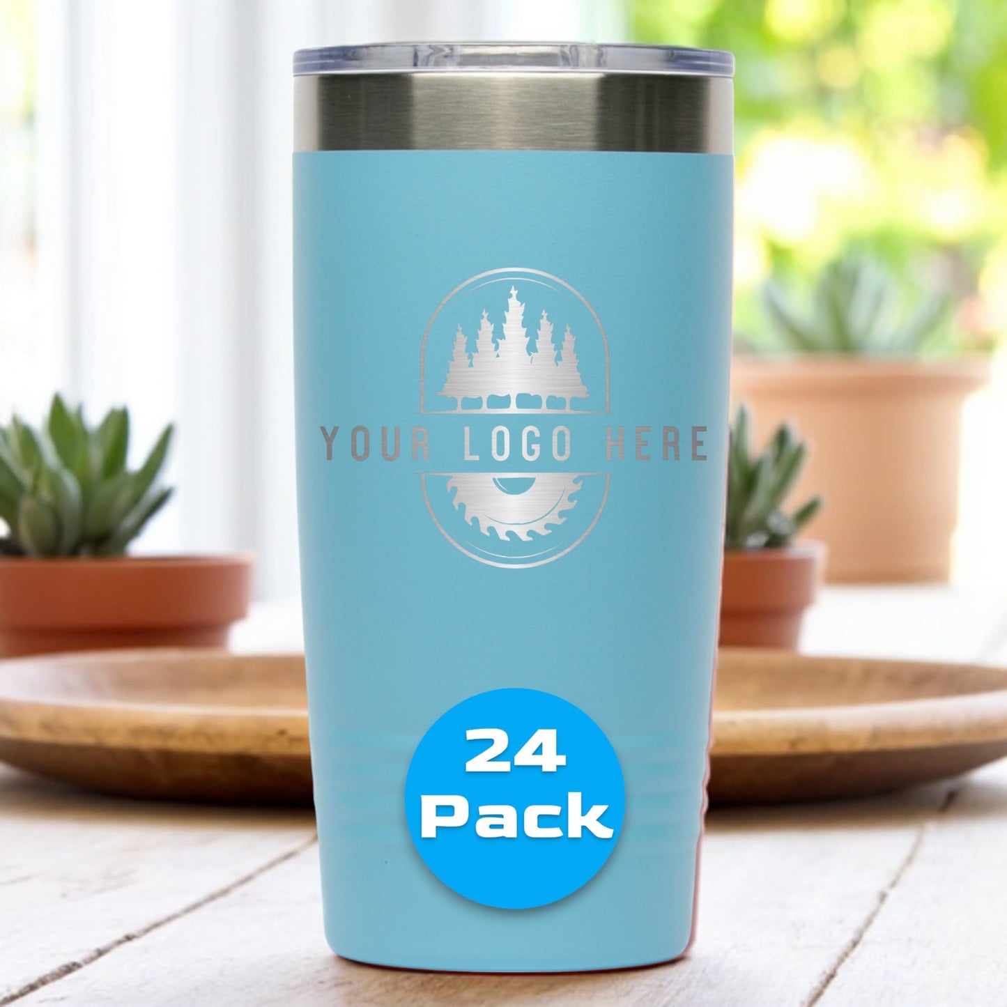 20oz Stainless Steel Tumbler - Upload Your Logo, Custom Engraved, Double Wall Vacuum Insulated Travel Mug, Ideal for Corporate Gifts, Events, and Sports Teams