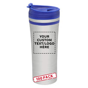 Personalized 15 oz. Mia Insulated Stainless Steel Travel Mugs - 10 pack Custom Text, Logo - Blue