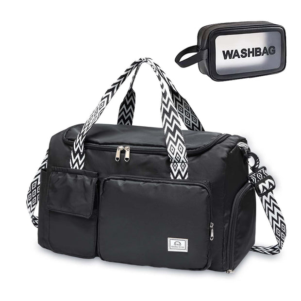 Small Gym Bag for Women, Travel Duffle Bag Carry On Weekender Bag with Shoe Compartment