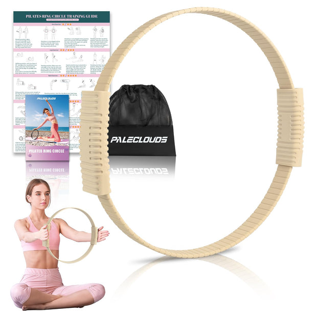 Pilates Ring, 13.5"/12" Silicone Magic Circle with Training Poster & Portable Bag, Pilates Ring Circle for Inner Thigh Workout, Yoga, Lose Weight & Physical Therapy for Women