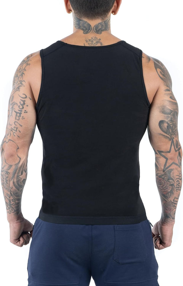 Kewlioo Men's Heat Trapping Pullover Sweat Enhancing Vest - Sauna Suit Shirt Compression Vest Shapewear Top for Gym Exercise