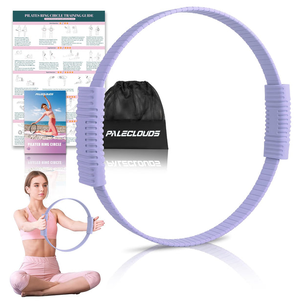 Pilates Ring, 13.5"/12" Silicone Magic Circle with Training Poster & Portable Bag, Pilates Ring Circle for Inner Thigh Workout, Yoga, Lose Weight & Physical Therapy for Women