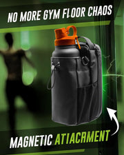 Magnetic Gym Bag – Compact Crossbody Fitness Pouch with Water Bottle Holder – Small Gym Bag for Men & Women – Secure Magnetic Storage & Travel-Friendly Design