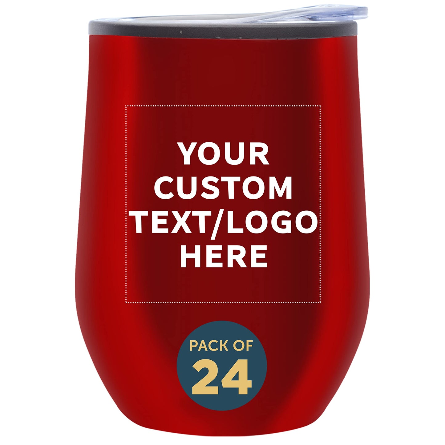 Custom Stemless Wine Tumblers 12 oz. Set of 6, Personalized Bulk Pack - Insulated, Perfect for Wine, Cocktails, Other Hot & Cold Beverages - Silver