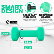 Yes4All Neoprene Coated Dumbbell Hand Weight Sets of 2 - Multiple Weight Options with 15 Colors, Anti-roll, Anti-Slip, Hexagon Shape