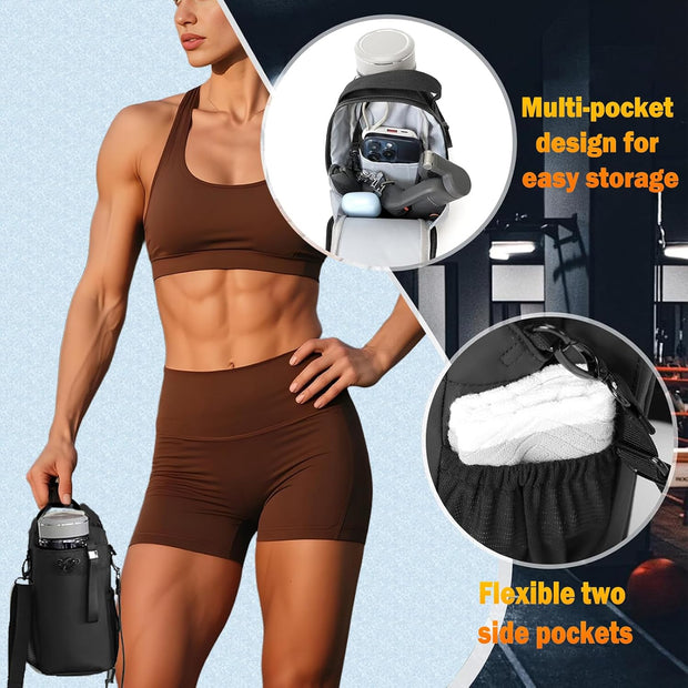 Magnetic Gym Bag for Men and Women Magnetic Bottle Bag with Secure Attachment for Gym, Travel and Workouts Design Keeps Belongings Clean and Organized Fits Water Bottles, Phone Essentials