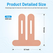 Kinesiology Tape for Knees, 10 Count Knee Tape for Knee Pain Relief Pre Cut, Latex Free Knee Tape, Support Muscles and Joints, Knee Kinesiology Tape Pre Cut, Waterproof and Elastic (Black)