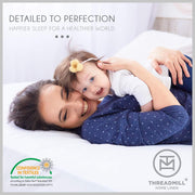 Threadmill Luxury 100% Cotton King Size Sheets Set- 800 Thread Count Jacquard Celine Hotel White, Better Than Egyptian Cotton,4 Pc Striped Bed Set, Damask Bed Sheets with 16" Deep Pocket