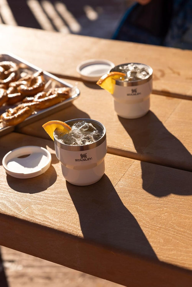 Stanley Stay-Hot Stacking Camp Cup 10 oz | Press In Drink Through Lid | Cup for Coffee, Tea and Drinks | Insulated Stainless Steel Coffee Mug | BPA-Free | Wisteria Shine