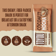 ToYou Chewy Fruit and Nut Bars - Healthy Protein Snacks | Coconut Mocha - 1.41 Ounce (Pack of 12) | Soft Chewy, Vegan, Fiber-packed Granola Bars for Adults and Kids, Made with Natural Ingredients