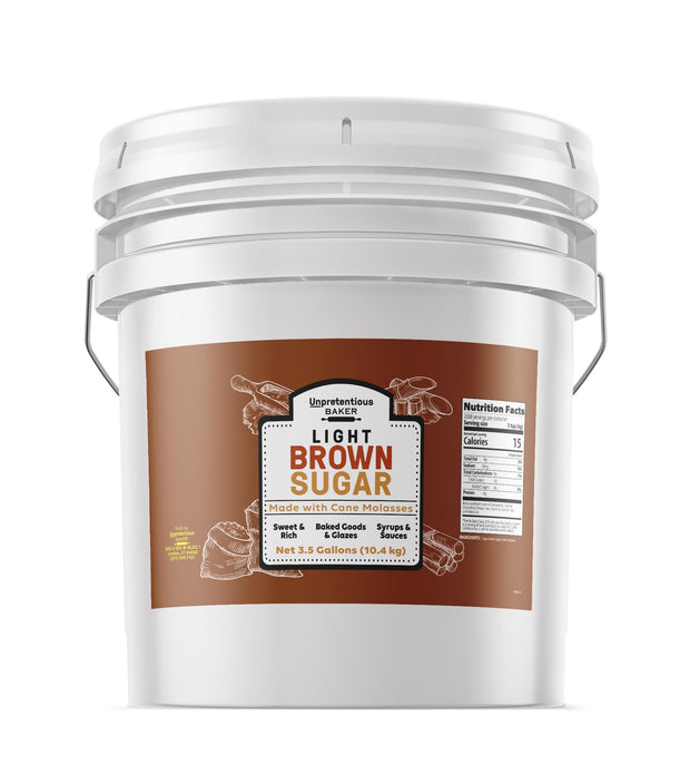 Unpretentious Light Brown Sugar, 1 Gallon, Made With Cane Molasses, Perfect For Desserts, Meat & Fruit (112 Ounce)