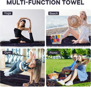 Yoga Towels, Non Slip Hot Yoga Mat Towel with Grip Dots,Super-Absorbent Soft Microfiber Yoga Blanket for Pilates, Fitness and Workout 72inch x 24inch