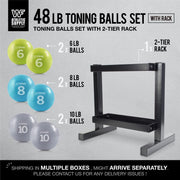 WF Athletic Supply Weighted Toning Ball, Soft Weighted Exercise Ball, Soft Medicine Balls for Exercise, Yoga, Pilates & Physical Therapy, 6, 8, 10 LB, Option Available in Single, Pair & Set with Rack