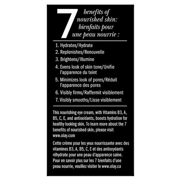 Olay Eye Cream, Total Effects Anti-Aging Treatment, 7-in-1 Hydrating, Evens Tone, Brightens, Smooths Line Lines, Minimizes Look of Pores, Firms, Reduces Dark Spots - Fast Absorbing, 0.5 Oz