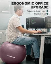 Trideer Yoga Ball – Anti-Burst Exercise Ball for Pregnancy, Office, Birthing, Stretching & Core Workout – Home Gym & Therapy