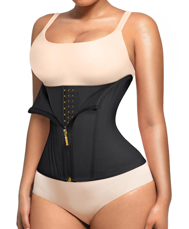 Lover-Beauty Waist Trainer for Women Tummy Control Workout Waist Cincher Corset Shapewear Body Shaper Zipper and Hooks