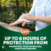OFF! Deep Woods Mosquito and Insect Repellent Wipes, Long lasting, 12 Individually Wrapped Wipes