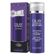 Olay Face Serum, Age Defying Anti-Wrinkle 2-in-1 Day Cream - Anti-Aging, Anti-Wrinkle, Smooths Fine Lines and Wrinkles, Firming, Lifting - Niacinamide, Glycerin, Aloe Vera, 1.7 Oz