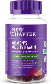 New Chapter Women’s Multivitamin Gummies - 66% Less Sugar, Women’s Gummy Vitamins with Vitamin C, D3 & Zinc, Non-GMO, Gluten Free, Berry-Citrus, 75ct