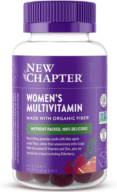 New Chapter Women’s Multivitamin Gummies - 66% Less Sugar, Women’s Gummy Vitamins with Vitamin C, D3 & Zinc, Non-GMO, Gluten Free, Berry-Citrus, 75ct