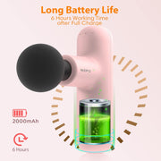 Mini Massage Gun, Powerful Fascial Gun Portable Deep Tissue Percussion Muscle Back Head Massager for Pain Relief with 4 Massage Heads High-Intensity Vibration Rechargeable Small Massage Gun