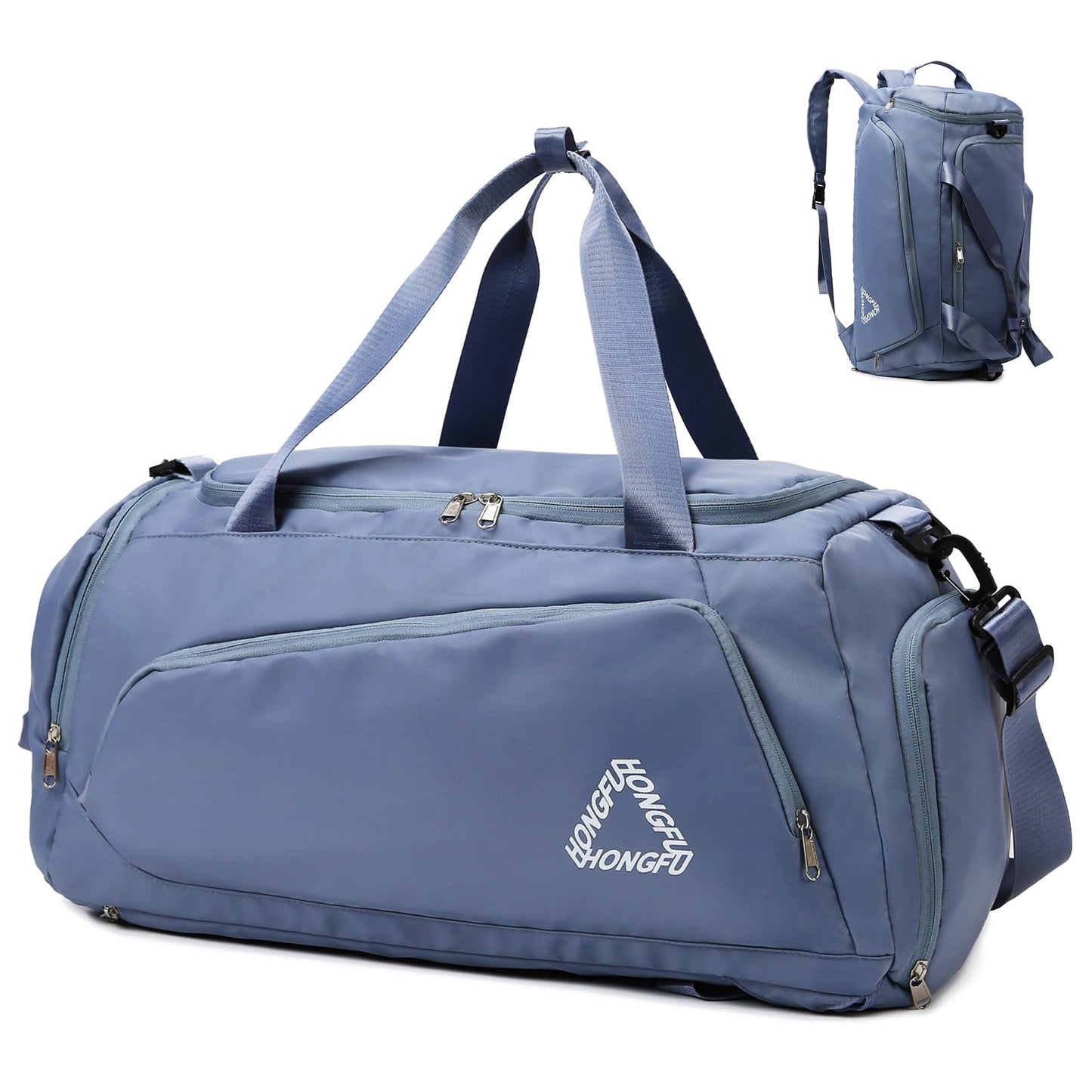Eslcorri Gym Duffle Bag for Women Men, Sports Backpack with Wet & Shoe Compartment, Fitness Overnight Weekender Bag for Yoga, Swim, Travel (Style B, GreenPink)
