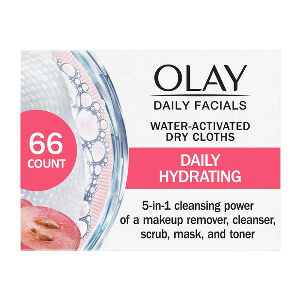 Olay Daily Deeply Clean 2-in-1 Water Activated Cleansing Face Cloths 33ct (Pack of 4)