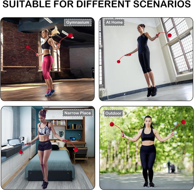 Jump Rope Ropeless Skipping Rope for Fitness Training Exercise, Adjustable Weighted Cordless Jump Rope for Men Women Kids