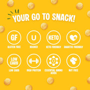 Twin Peaks Protein Puffs - (Garlic Parmesan), Keto Friendly, Low Carb Snack (300g, 21g Protein, 2g Net Carbs, High Protein, Healthy Crunchy Snack)