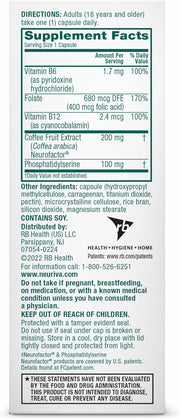 NEURIVA Plus Brain Supplement for Memory and Focus Clinically Tested Nootropics for Concentration for Mental Clarity, Cognitive Enhancement Vitamins B6, B12, Phosphatidylserine 30 Capsules