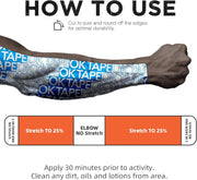 OK TAPE Turf Tape Football, Extra Wide Kinesiology Tape, Protects Arm from Turf Burn, Waterproof, Flexible, Super Sticky, White Athletic Tape (4 Inch x 30 Feet)
