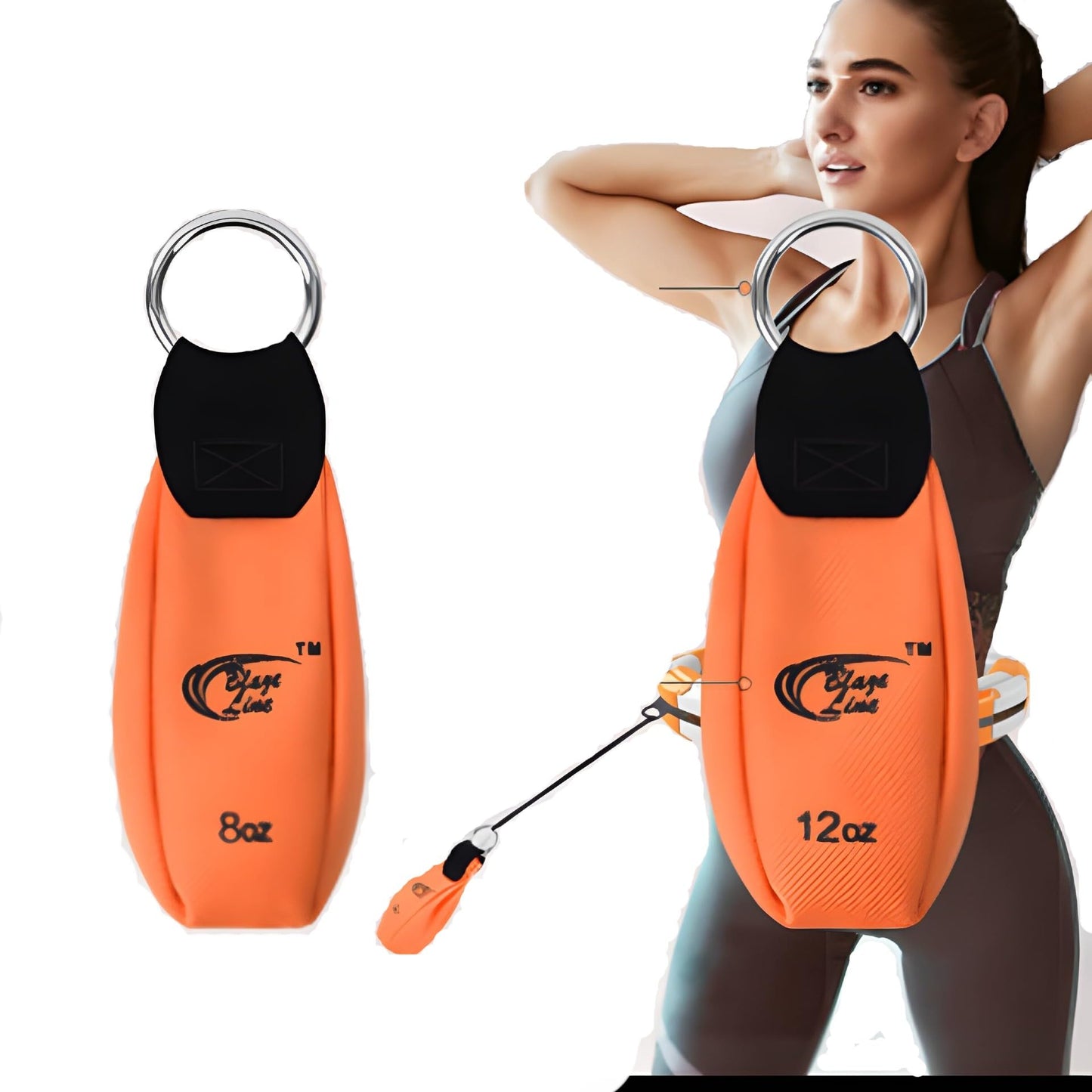 Blaze Line Hoola Fitness Hoop Adjustable Weight Bag 8oz and 12oz Pouch 2-Pack for Weight Loss, Fitness, Exercise and Workout