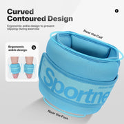 Sportneer Ankle Weights 0.5/1/2/3/5 LBS 1 Pair Wrist Leg Arm Weights for Women Men Kids Child with Adjustable Straps, Strength Weighted for Jogging Running Walking Fitness Gym Workout