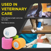 OK TAPE 12 Rolls Self Adhesive Bandage Wrap, Elastic Athletic Tape, Self Stick Bandage Tape, Vet Wrap, Medical Wrap for Wrist, Feet, 2" x 5 Yards - Black