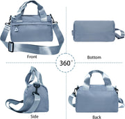 Mini Black Gym Bag Sport Bag Adjustable Small Duffle Bag Detachable Strap Gym Tote For Women Small Duffle Bag (Blue)