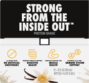 Oikos Protein Shake, Vanilla, 30g High Protein Drinks, Shelf Stable, Ready to Drink, 5g Prebiotic Fiber, 12 fl oz Bottle, 12 Count​