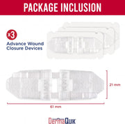 Laceration Kit - 2 Patented Laceration Closure Strips, Upgrade from Small Butterfly Bandages Wound Closure Strips, Breathable, Zip Stitchless Kit for Kids to Elderly - Home & Field Use