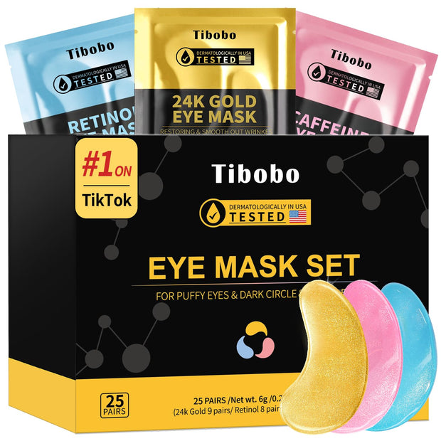 Under Eye Patches (24 Pairs) - 24K Gold Eye Masks Enriched with Abundant Collagen | Diminish Dark Circles and Puffiness | Anti-Aging, Smooth Fine Line, Nourish Skin - Gifts for Women Skin Care