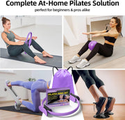 Pilates Ring Set – Pilates Kit for Home Workouts with Ball, Resistance Bands, Sliding Discs & Grip Socks, Portable Pilates Essentials Accessories for Women Beginners, 9 in 1 Pilates Equipment