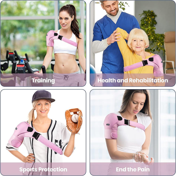 Shoulder Brace for Women and Men Recovery Shoulder. Adjustable Shoulder Support for Rotator Cuff, AC Joint Pain Relief, Shoulder Injuries. Perfect Fit Shoulder Compression Sleeve (One Size Regular)