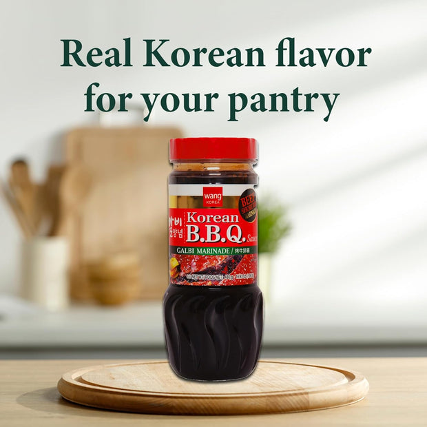 Wang Galbi Marinade, Simple and Easy to Cook, Savory, Sweet and Smoky, Korean BBQ Sauce, Kalbi Marinade, 16.93 Ounce