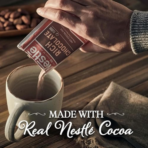 Nestle Hot Chocolate Packets, Milk Chocolate Flavor Hot Cocoa Mix, Made with Real Cocoa, Bulk Pack, 0.71 oz Packet (60 Count)