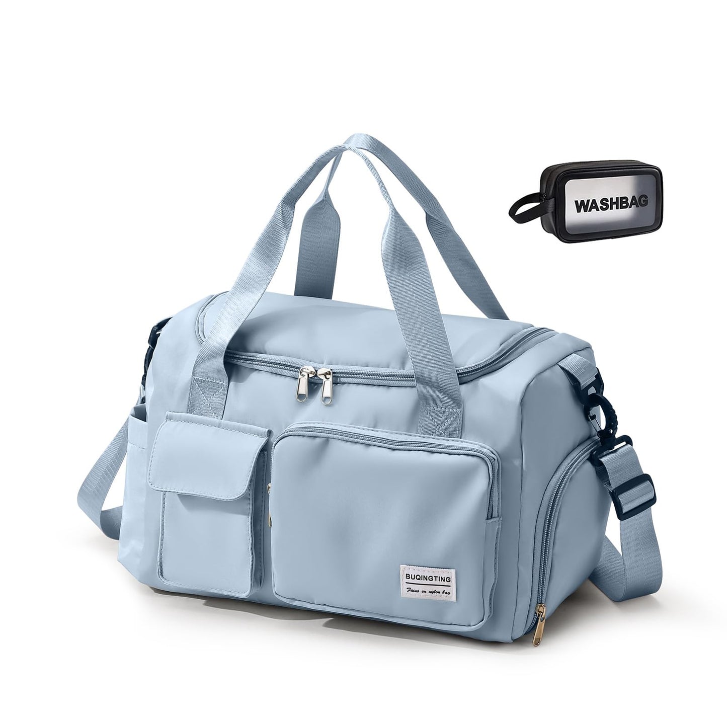 Small Gym Bag for Women, Travel Duffle Bag Carry On Weekender Bag with Shoe Compartment
