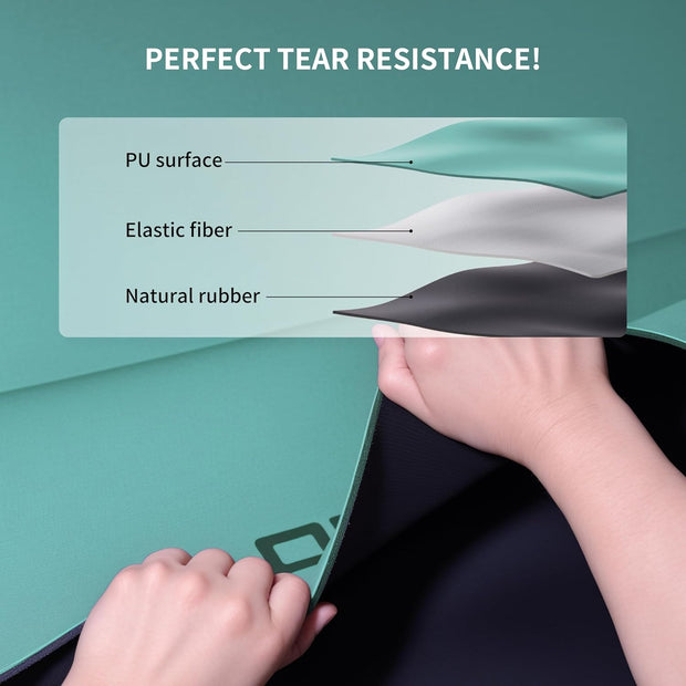 Professional PU Rubber Yoga Mat, Double-Sided Non Slip Sweat Resistant Exercise Mat for Men Women, Comfortable Extra Long & Wide for Yoga, Pilates, Fitness, Home Gym, 72"×26.8"×0.18"(4.5mm)Thick