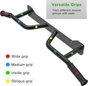 SELEWARE Heavy Duty Wall Mounted Doorway Pull Up Bar Multifunctional Joist Mount Chin Up Bar with Resistance Band Hooks & Ball Finger Training, Fully Welded Steel Construction Support to 600LBS