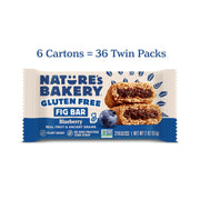 Nature’s Bakery Gluten Free Fig Bars, Blueberry, Real Fruit, Vegan, Non-GMO, Snack bar, 6 boxes with 6 twin packs (36 twin packs)