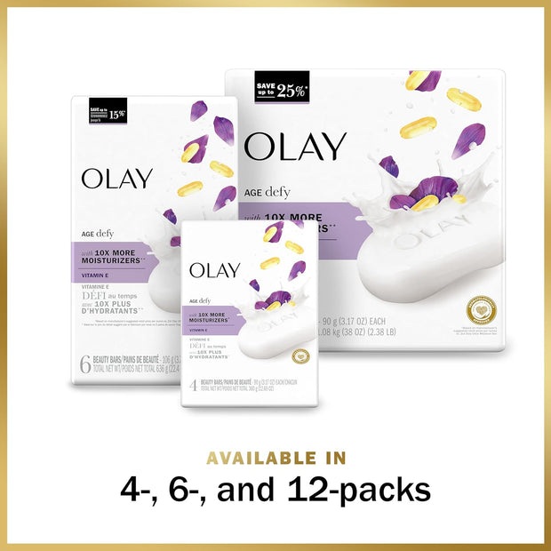 Olay Age Defying Bar Soap with Vitamin E and Vitamin B3 Complex Beauty Bars 3.75 oz (6 Count)