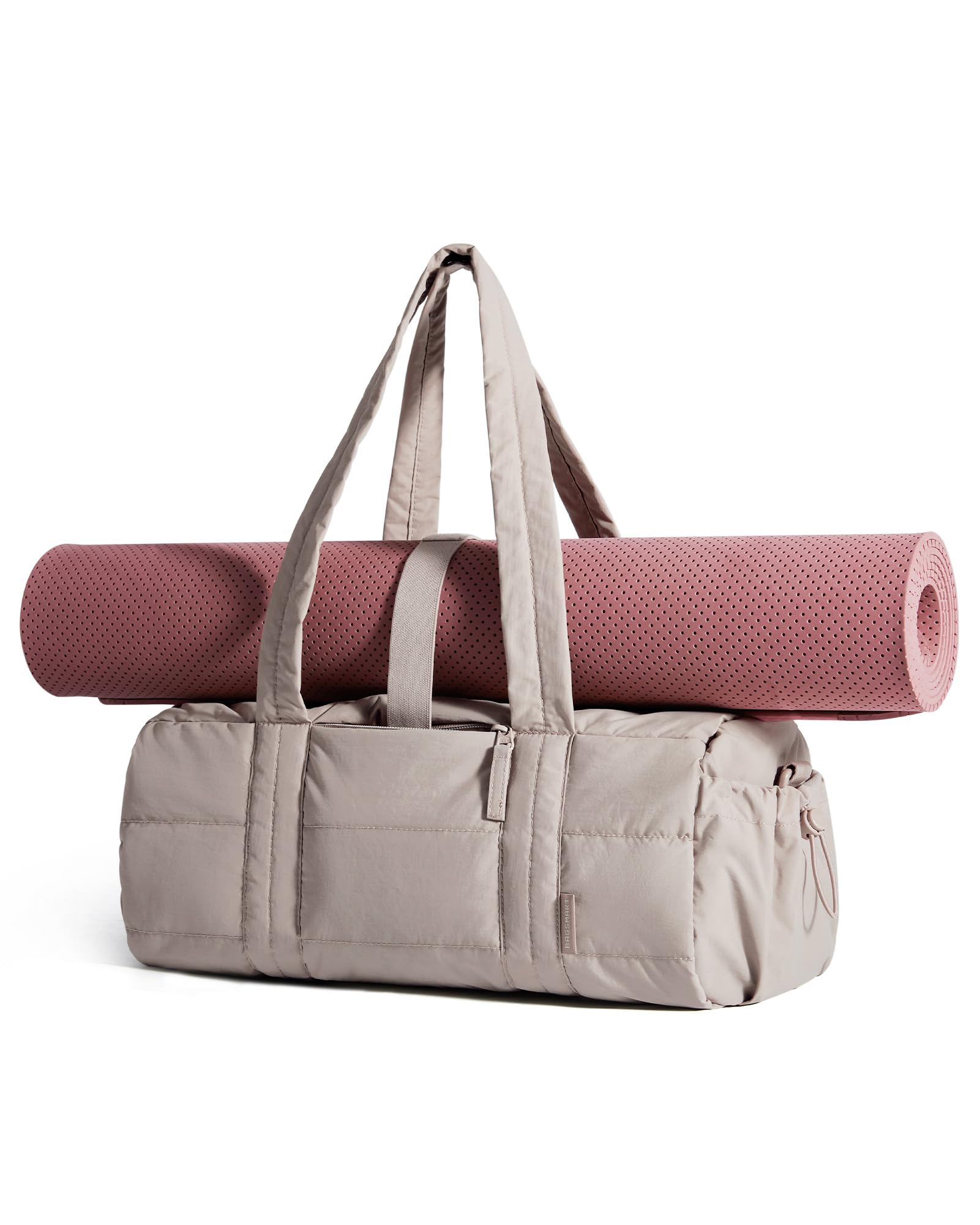 BAGSMART Reiki Gym Bag for Women, Yoga Mat Duffle Bag with Wet & Dry Pocket, Quilted Sports Bag for Weekend/Swimming, Lavender Gray