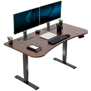 VIVO Electric 63 x 32 in Standing Desk, Memory Height Adjustment, 176 lb Frame Support, 2E Series, Black Top Black Frame, DESK-KIT-2E1B